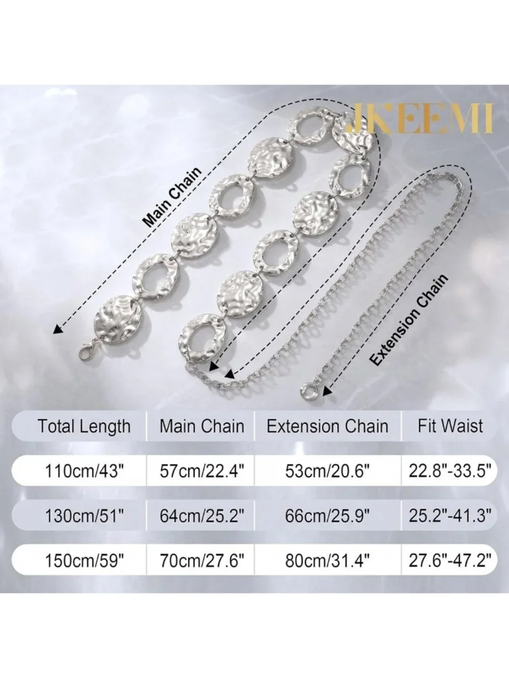 Stylish Adjustable Metal Chain Belt for Women - Perfect for Dresses & Jeans